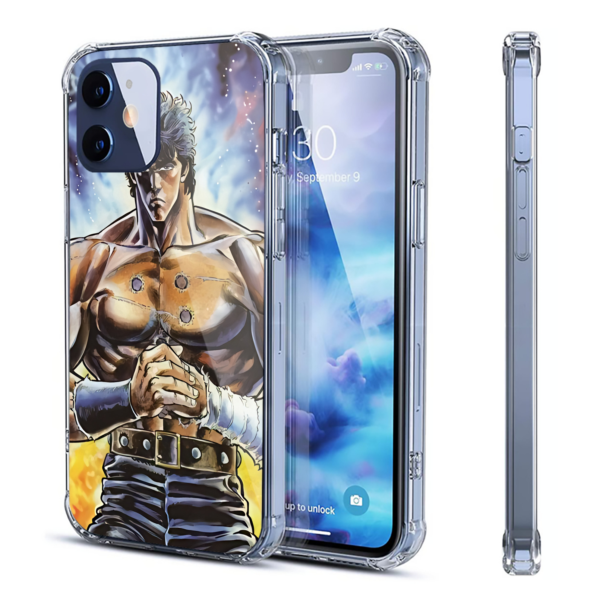 （画像用） 北斗の拳 Fist of the North Star 【iPhone 12シリーズ対応】透明スマホケース（クリアソフトケース）